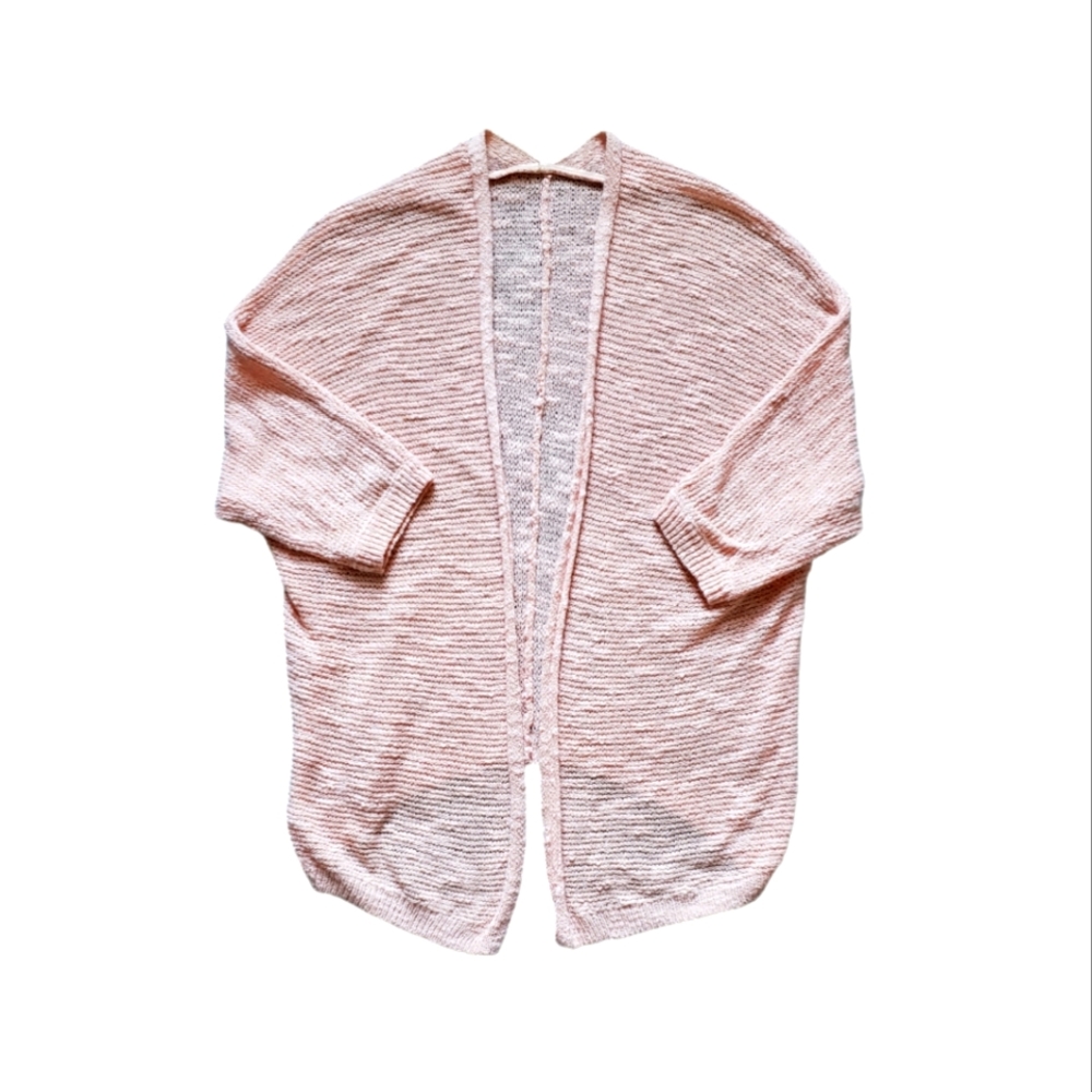 Knitted high low 1/2 sleeve cardigan